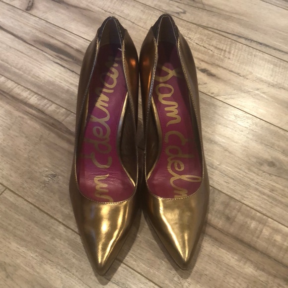 Sam Edelman Shoes - Sam Edelman Metallic Copper Stilettos Size 8